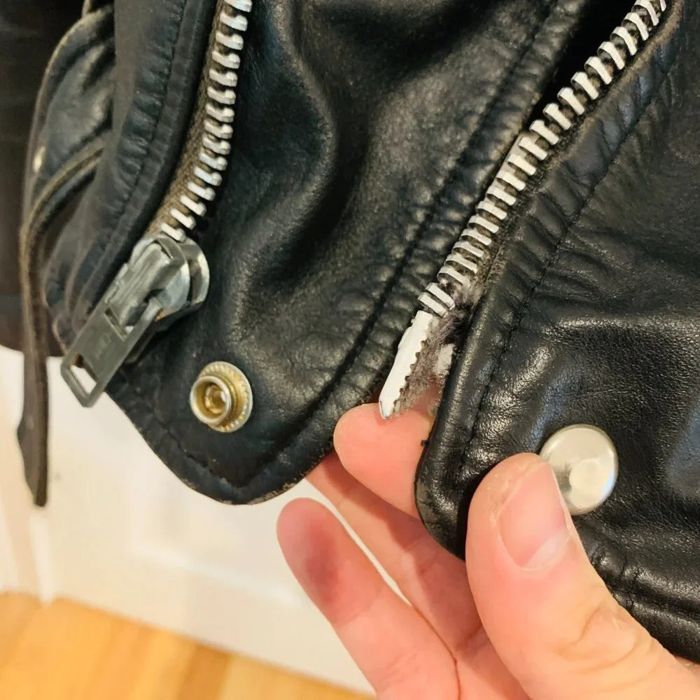 Vintage 90s Leather Biker Jacket Size Medium - Picture 11 of 15